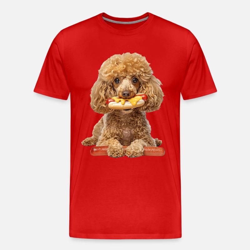 Pudel - Männer Premium Bio T-Shirt - Rot