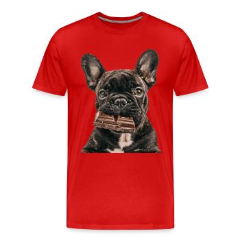 French Bulldog - Men's Premium Organic T-Shirt - red - Front - Damien (186cm)