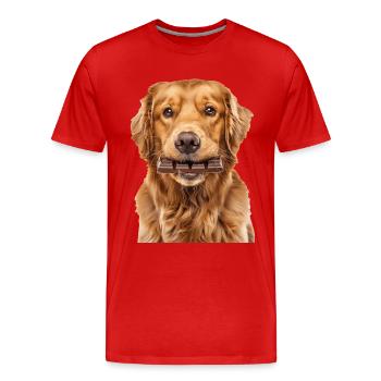 Golden retriever - T-shirt bio Premium Homme - rouge - Devant - Damien (186cm)