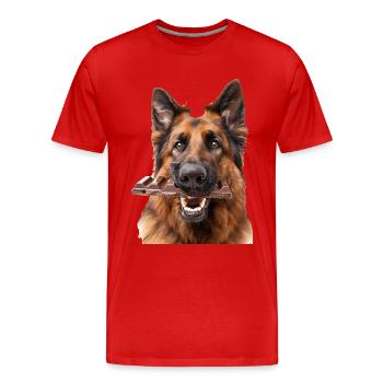 Berger allemand - T-shirt bio Premium Homme - rouge - Devant - Damien (186cm)