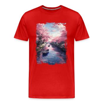 Japan - Männer Premium Bio T-Shirt - Rot - Vorne - Damien (186cm)