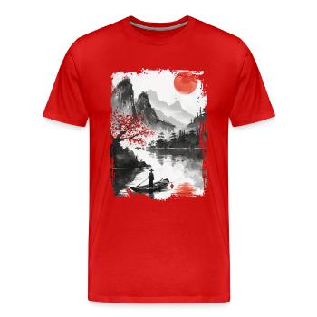Japan - Männer Premium Bio T-Shirt - Rot - Vorne - Damien (186cm)