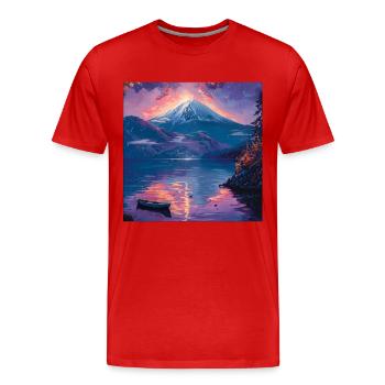 Japan - Men's Premium Organic T-Shirt - red - Front - Damien (186cm)