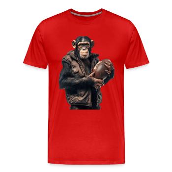 Football de chimpanzé - T-shirt bio Premium Homme - rouge - Devant - Damien (186cm)