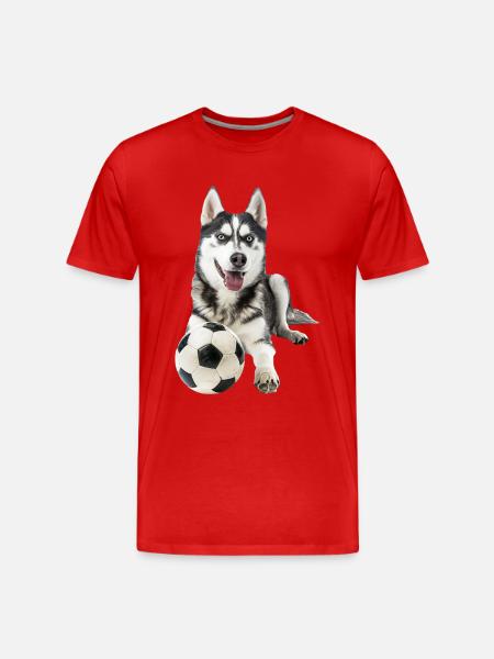 Sibirischer Husky - Männer Premium Bio T-Shirt - Rot