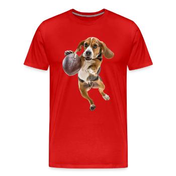 Beagle - T-shirt bio Premium Homme - rouge - Devant - Damien (186cm)