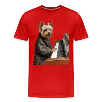 Yorkshire Terrier - Men's Premium Organic T-Shirt - red - Front - Damien (186cm)
