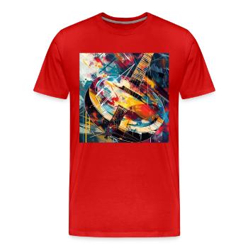 Banjo - Men's Premium Organic T-Shirt - red - Front - Damien (186cm)