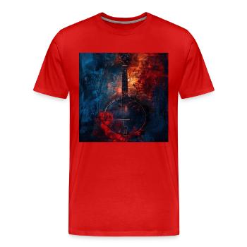 Banjo - Men's Premium Organic T-Shirt - red - Front - Damien (186cm)