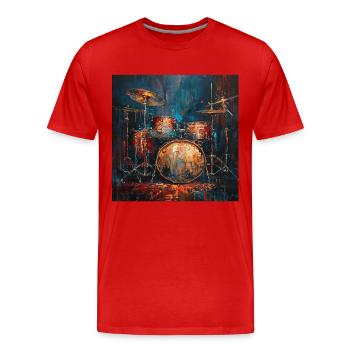 Percussion - T-shirt bio Premium Homme - rouge - Devant - Damien (186cm)
