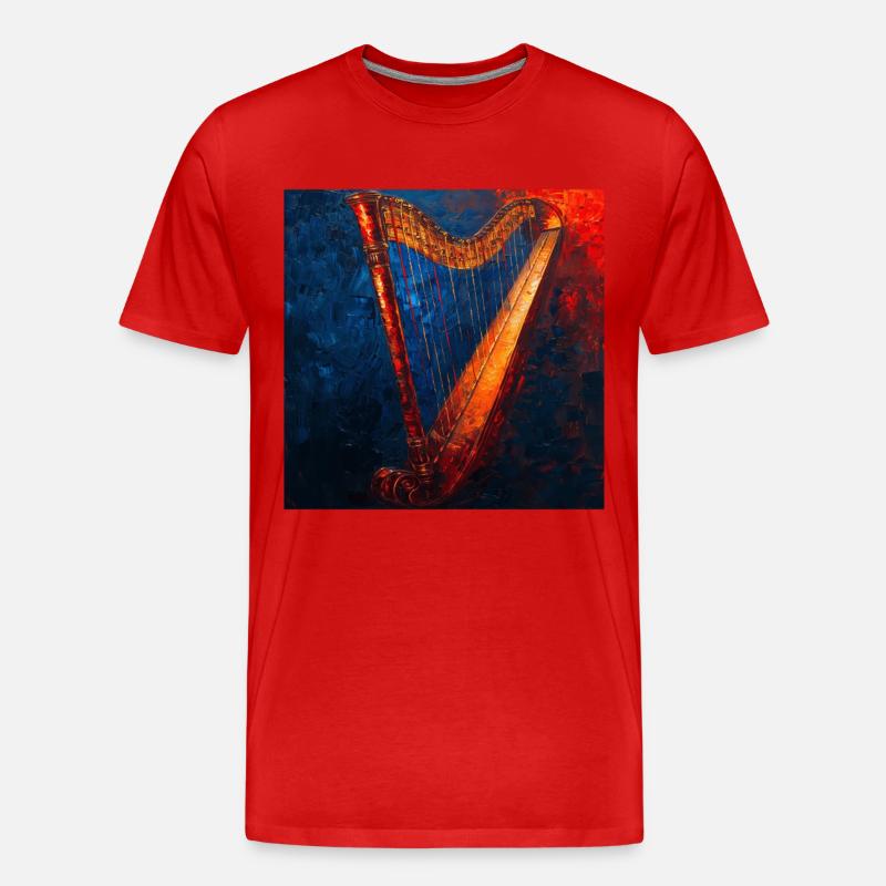 Harfe - Männer Premium Bio T-Shirt - Rot