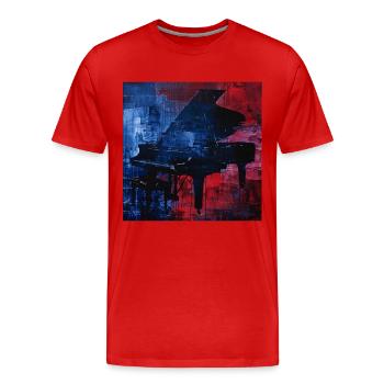 Piano - T-shirt bio Premium Homme - rouge - Devant - Damien (186cm)