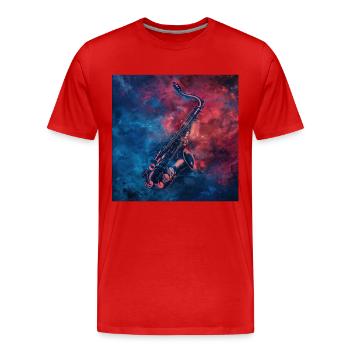 Saxophone - T-shirt bio Premium Homme - rouge - Devant - Damien (186cm)