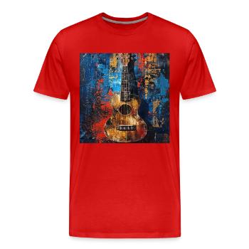 Ukulele - Männer Premium Bio T-Shirt - Rot - Vorne - Damien (186cm)