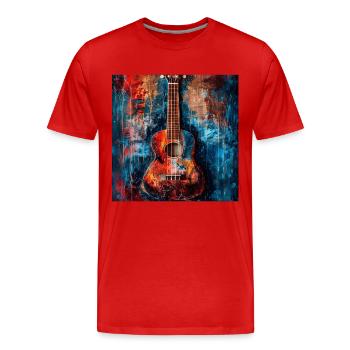 Ukulele - Männer Premium Bio T-Shirt - Rot - Vorne - Damien (186cm)