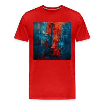 Violine - Männer Premium Bio T-Shirt - Rot - Vorne - Damien (186cm)