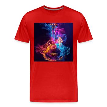 Ukulele - Männer Premium Bio T-Shirt - Rot - Vorne - Damien (186cm)