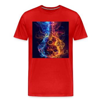 Ukulele - Männer Premium Bio T-Shirt - Rot - Vorne - Damien (186cm)