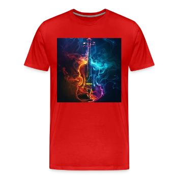 Violine - Männer Premium Bio T-Shirt - Rot - Vorne - Damien (186cm)