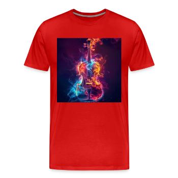 Violine - Männer Premium Bio T-Shirt - Rot - Vorne - Damien (186cm)