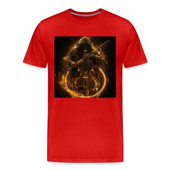 Violine - Männer Premium Bio T-Shirt - Rot - Vorne - Damien (186cm)