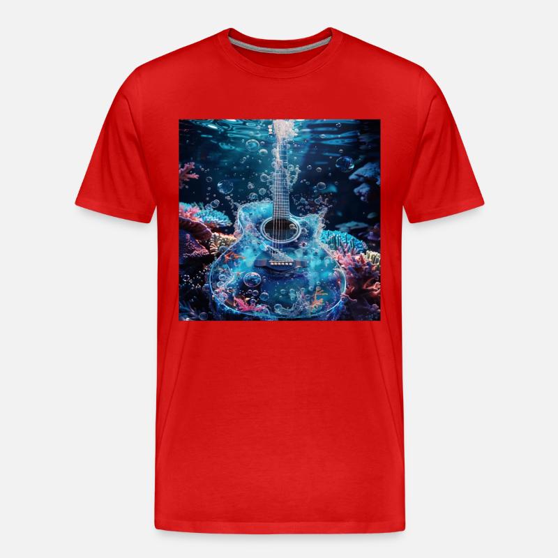 Gitarre - Männer Premium Bio T-Shirt - Rot