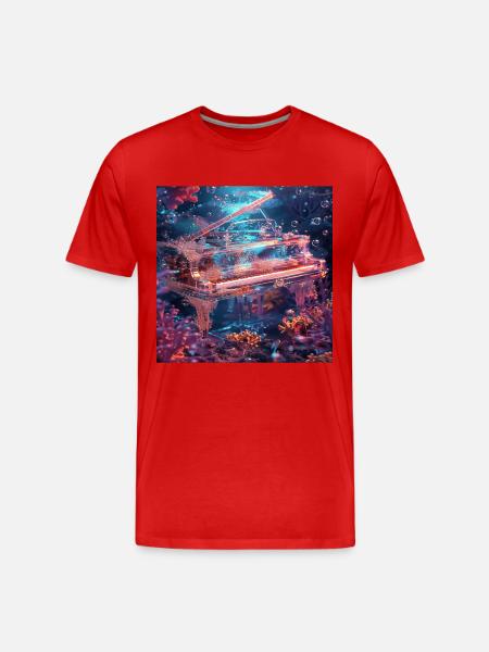 Klavier - Männer Premium Bio T-Shirt - Rot