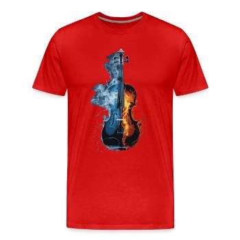 Violine - Männer Premium Bio T-Shirt - Rot - Vorne - Damien (186cm)