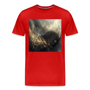 Akkordeon - Männer Premium Bio T-Shirt - Rot - Vorne - Damien (186cm)