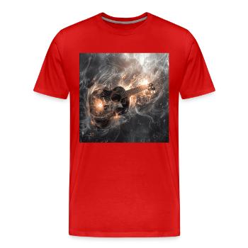 Ukulele - Männer Premium Bio T-Shirt - Rot - Vorne - Damien (186cm)