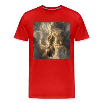 Violine - Männer Premium Bio T-Shirt - Rot - Vorne - Damien (186cm)