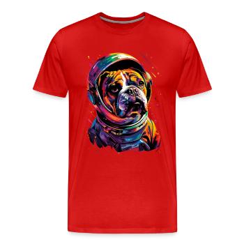 Englische Bulldogge - Männer Premium Bio T-Shirt - Rot - Vorne - Damien (186cm)