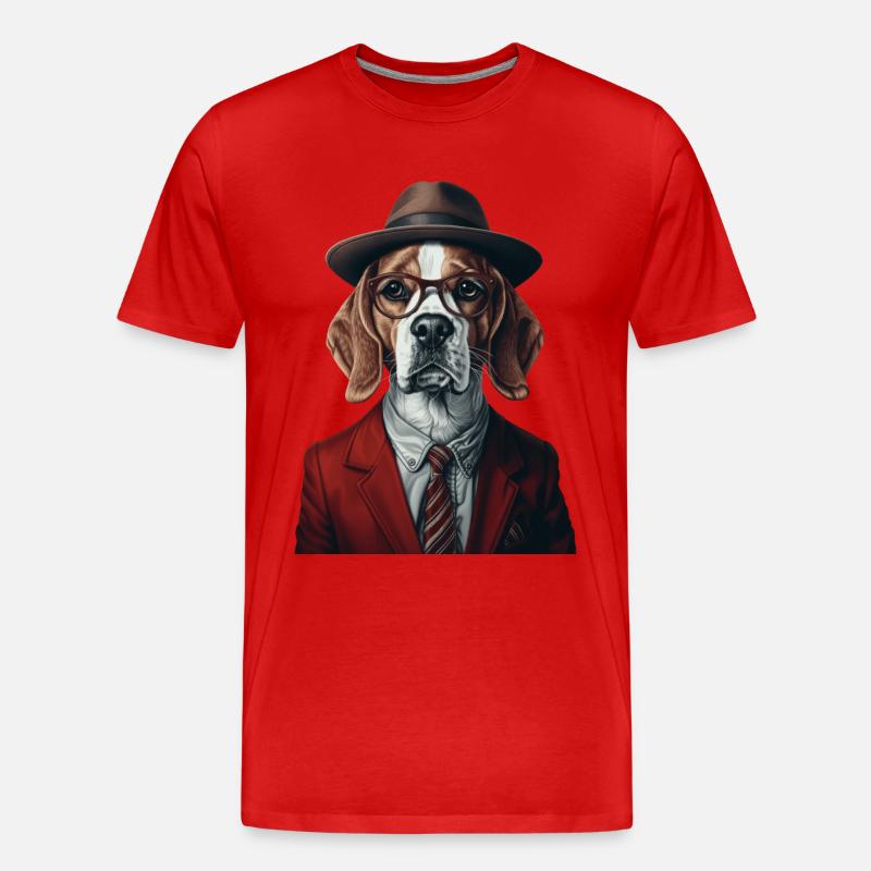 Beagle - Männer Premium Bio T-Shirt - Rot
