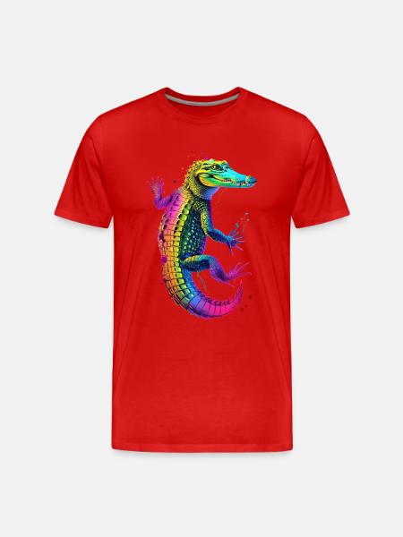 Krokodil - Männer Premium Bio T-Shirt - Rot