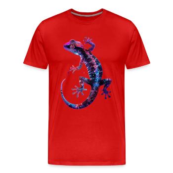 Gecko - Männer Premium Bio T-Shirt - Rot - Vorne - Damien (186cm)