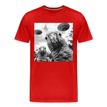 Sittiche - Männer Premium Bio T-Shirt - Rot - Vorne - Damien (186cm)