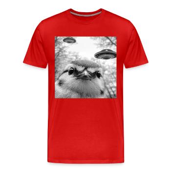 Meise - Männer Premium Bio T-Shirt - Rot - Vorne - Damien (186cm)