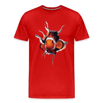 Clownfisch - Männer Premium Bio T-Shirt - Rot - Vorne - Damien (186cm)