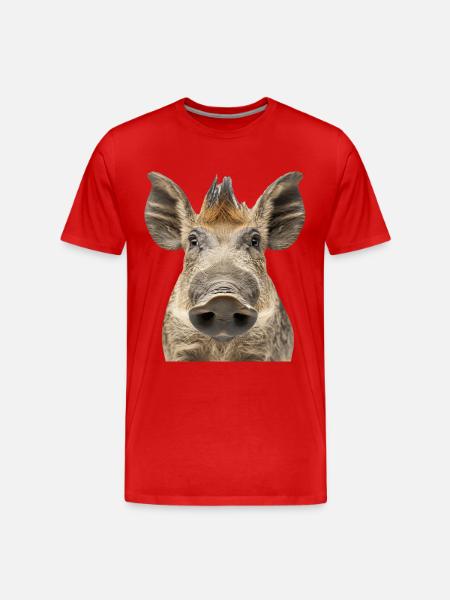 Warzenschwein - Männer Premium Bio T-Shirt - Rot