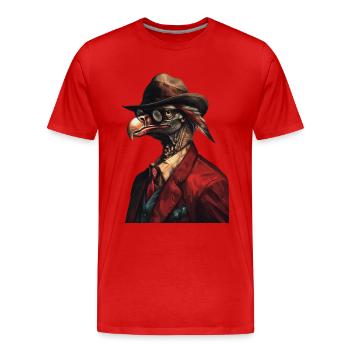 Geier - Männer Premium Bio T-Shirt - Rot - Vorne - Damien (186cm)