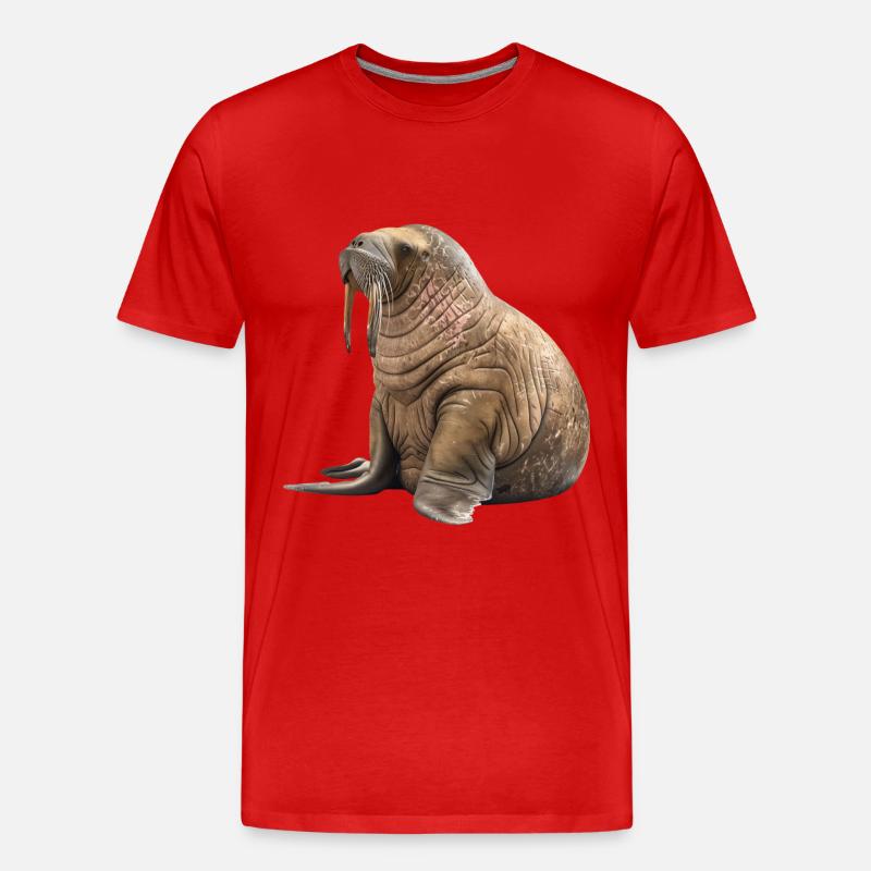 Walross - Männer Premium Bio T-Shirt - Rot