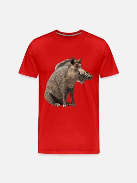 Warzenschwein - Männer Premium Bio T-Shirt - Rot