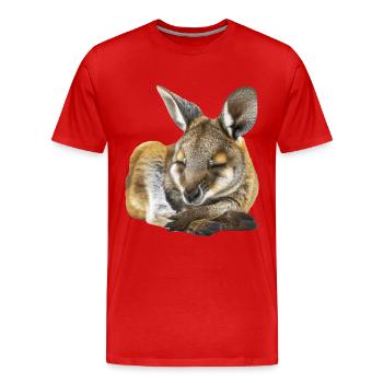 Wallaby - Männer Premium Bio T-Shirt - Rot - Vorne - Damien (186cm)