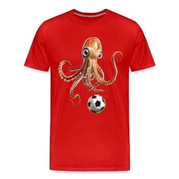 Tintenfisch - Männer Premium Bio T-Shirt - Rot - Vorne - Damien (186cm)