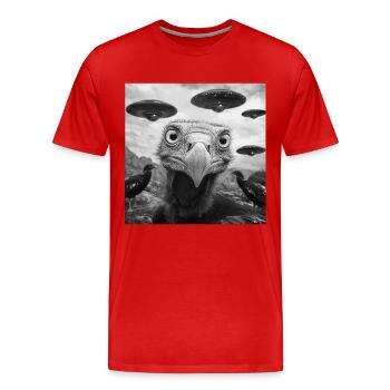 Geier - Männer Premium Bio T-Shirt - Rot - Vorne - Damien (186cm)