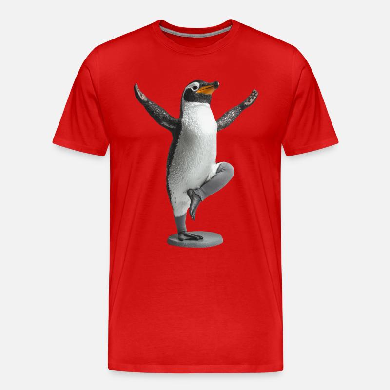 Pinguin - Männer Premium Bio T-Shirt - Rot