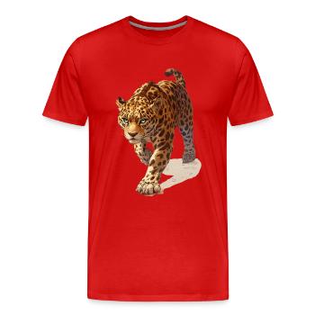 Jaguar - Männer Premium Bio T-Shirt - Rot - Vorne - Damien (186cm)