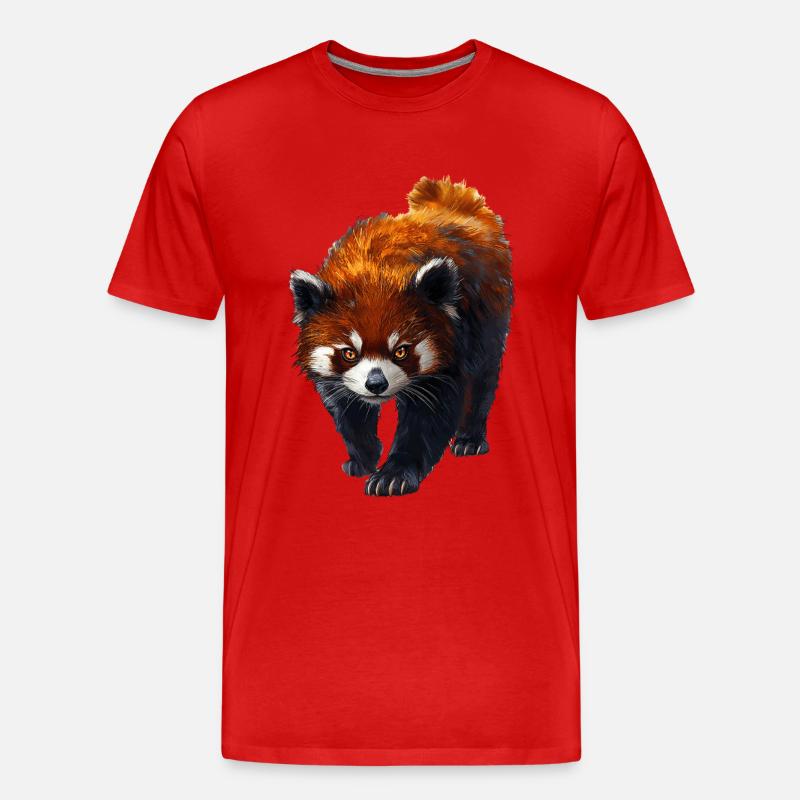 Roter Panda - Männer Premium Bio T-Shirt - Rot