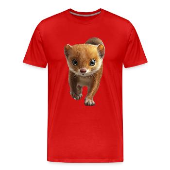 Wiesel - Männer Premium Bio T-Shirt - Rot - Vorne - Damien (186cm)