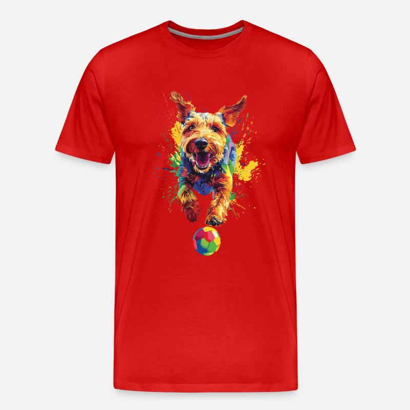 Airedale Terrier - Männer Premium Bio T-Shirt - Rot